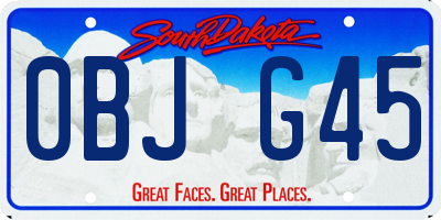 SD license plate 0BJG45