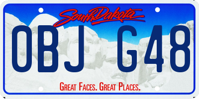 SD license plate 0BJG48