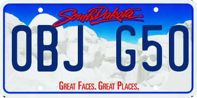 SD license plate 0BJG50