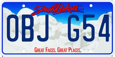 SD license plate 0BJG54