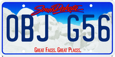 SD license plate 0BJG56