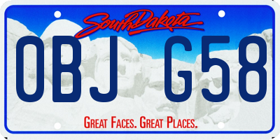 SD license plate 0BJG58