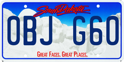 SD license plate 0BJG60