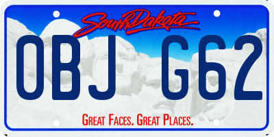 SD license plate 0BJG62