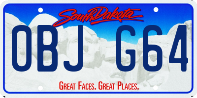 SD license plate 0BJG64