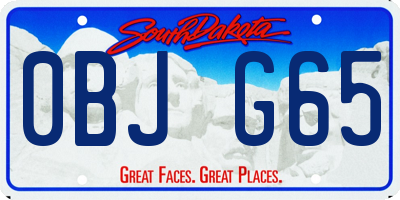 SD license plate 0BJG65
