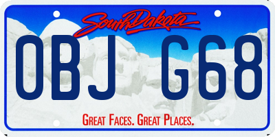SD license plate 0BJG68