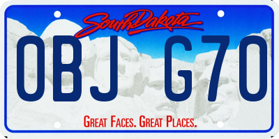 SD license plate 0BJG70
