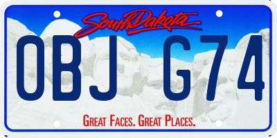 SD license plate 0BJG74