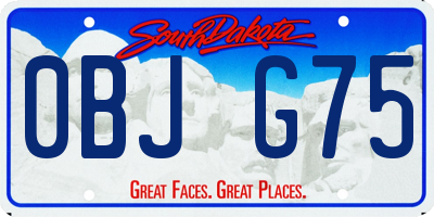 SD license plate 0BJG75