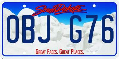 SD license plate 0BJG76