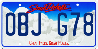 SD license plate 0BJG78