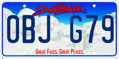 SD license plate 0BJG79