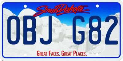 SD license plate 0BJG82