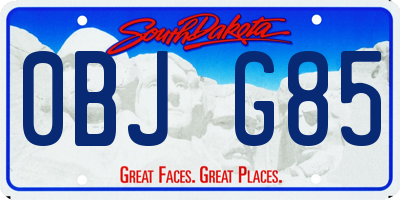 SD license plate 0BJG85