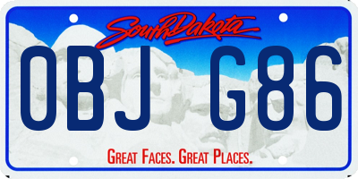 SD license plate 0BJG86