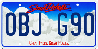 SD license plate 0BJG90