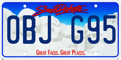 SD license plate 0BJG95
