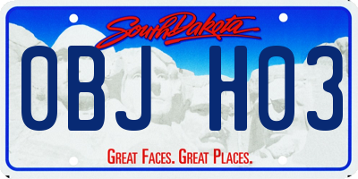 SD license plate 0BJH03