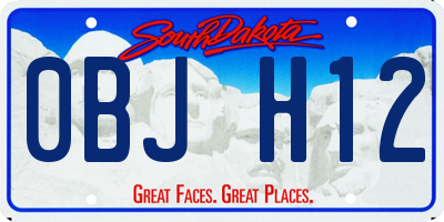 SD license plate 0BJH12