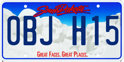 SD license plate 0BJH15