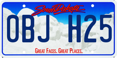 SD license plate 0BJH25
