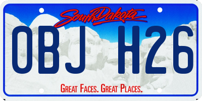 SD license plate 0BJH26