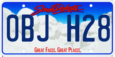 SD license plate 0BJH28