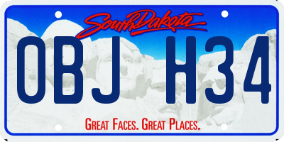 SD license plate 0BJH34