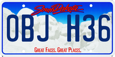 SD license plate 0BJH36
