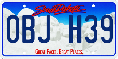 SD license plate 0BJH39