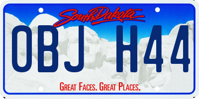SD license plate 0BJH44