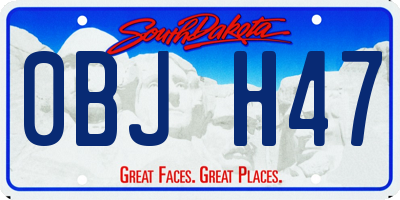 SD license plate 0BJH47