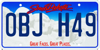 SD license plate 0BJH49