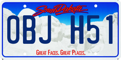 SD license plate 0BJH51