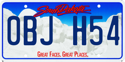 SD license plate 0BJH54