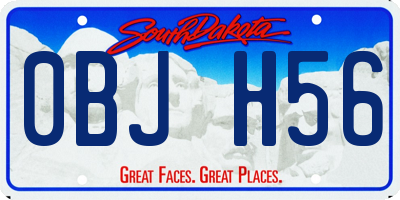 SD license plate 0BJH56
