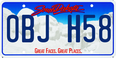 SD license plate 0BJH58