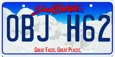 SD license plate 0BJH62