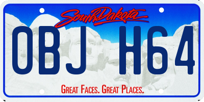 SD license plate 0BJH64