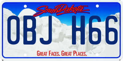 SD license plate 0BJH66