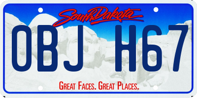 SD license plate 0BJH67