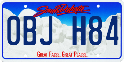 SD license plate 0BJH84