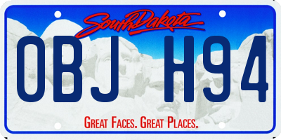 SD license plate 0BJH94