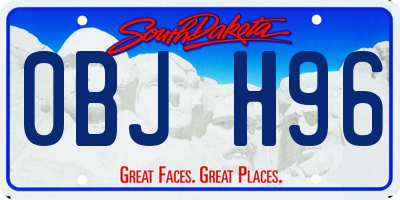 SD license plate 0BJH96