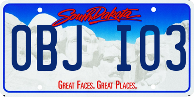 SD license plate 0BJI03