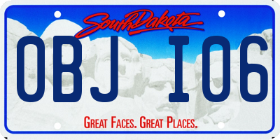 SD license plate 0BJI06