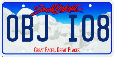 SD license plate 0BJI08