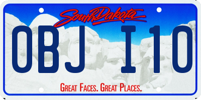 SD license plate 0BJI10