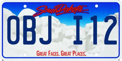 SD license plate 0BJI12